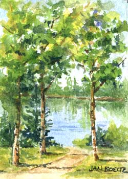 July - "Summer Day" by Jan Boelte, Columbus WI - Watercolor - SOLD